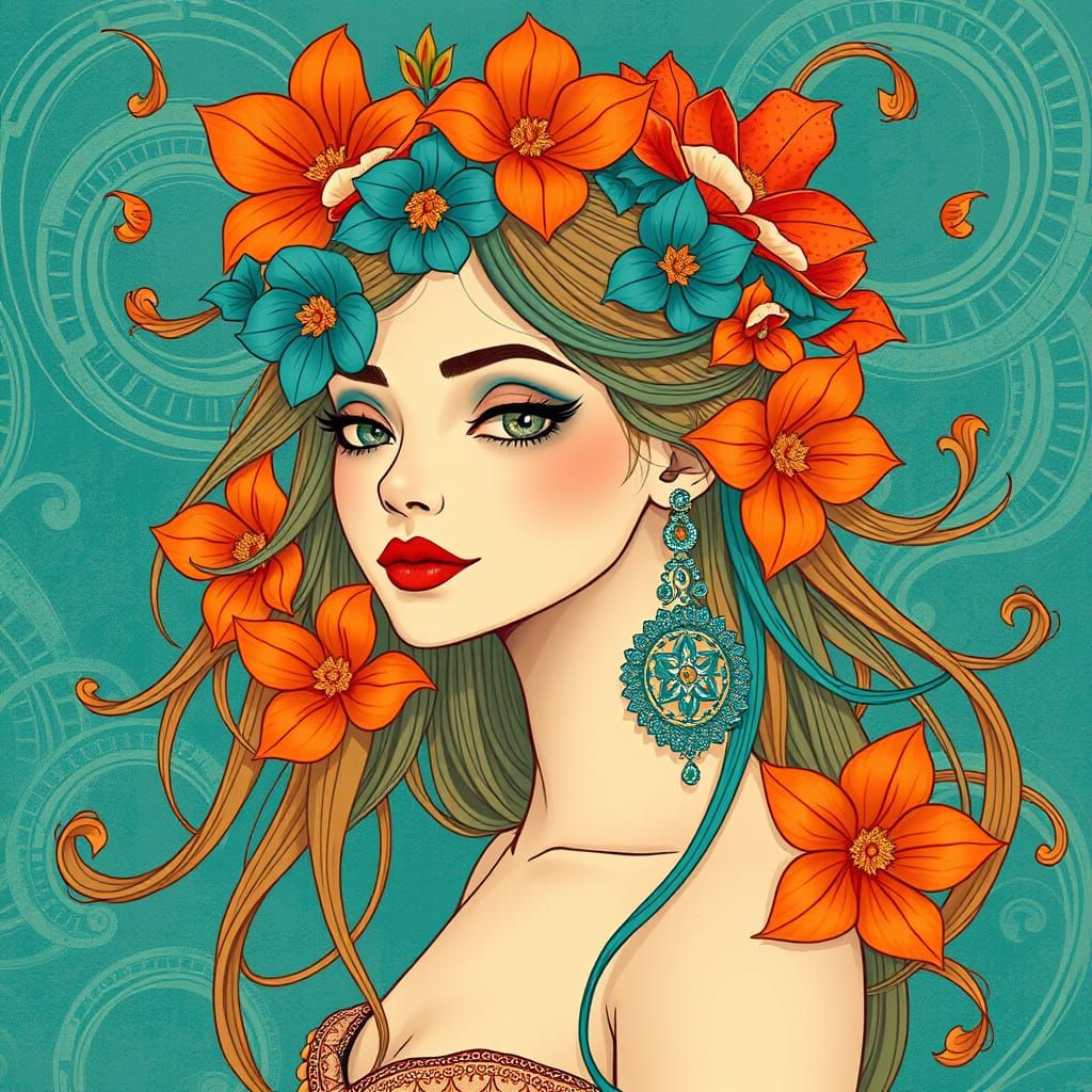 Stylized vibrant portrait