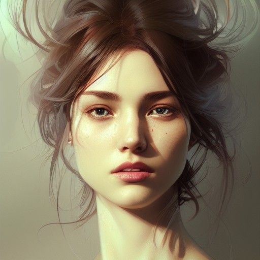 Detailed Portrait of a Girlfriend in Art Nouveau Style