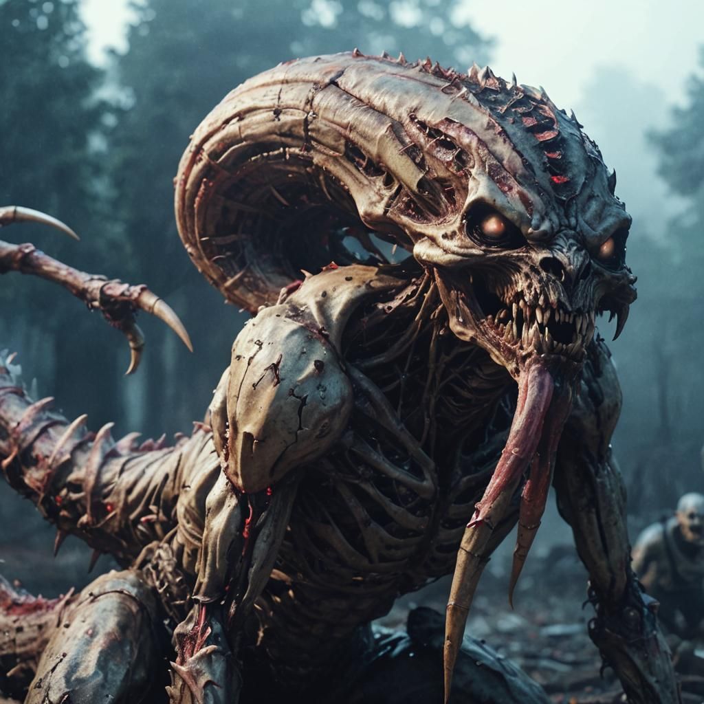 Grotesque Tormentor in a Nightmarish Landscape