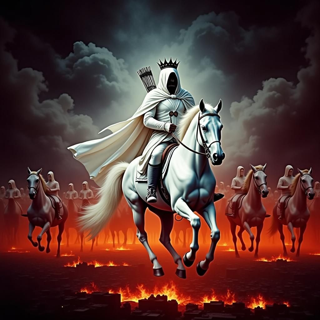 Ghostly Horseman of Apocalypse in Ethereal Style