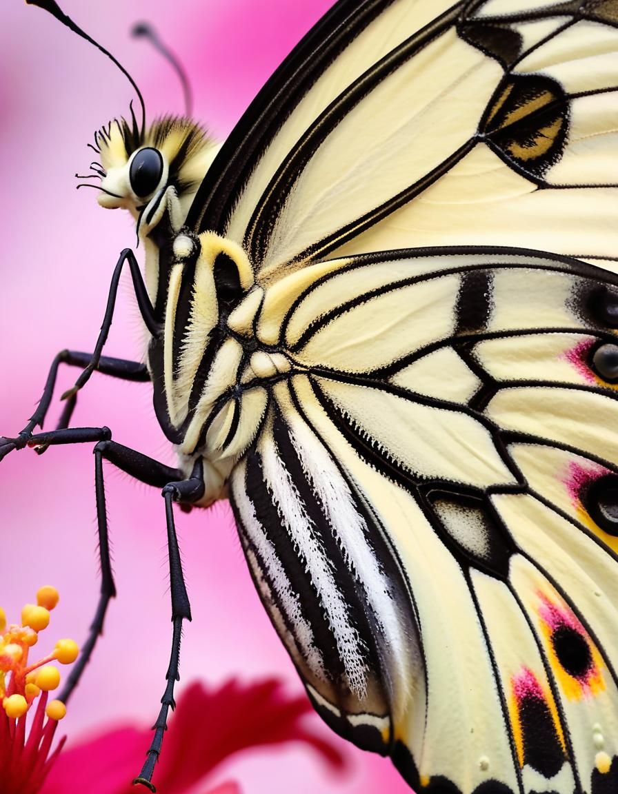 Swallowtail Butterfly on Hibiscus: Macro Photography
