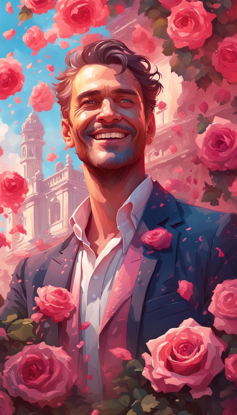 Smiling Man Portrait with Dynamic Lighting