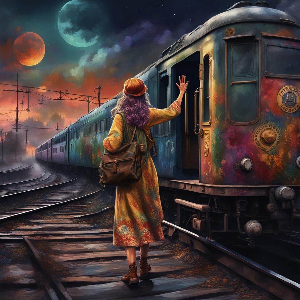 Farewell on a Stormy Night: 1969 Watercolor