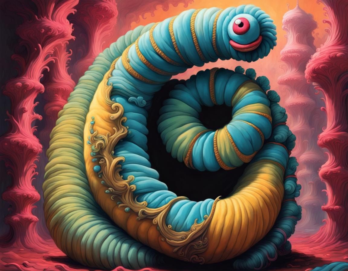 Rococo plush worm. (2)