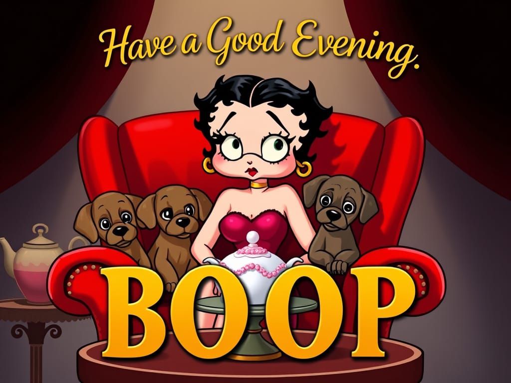 Betty Boop in a Cozy Cartoon Setting