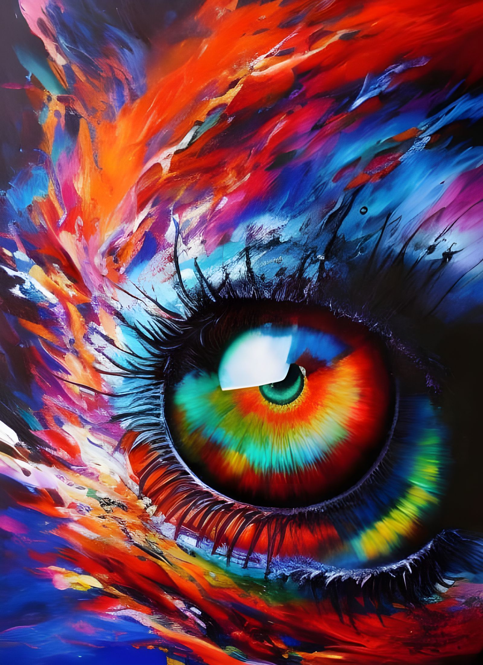 Skull Exploding into Paint: Hyperdetailed Illustration