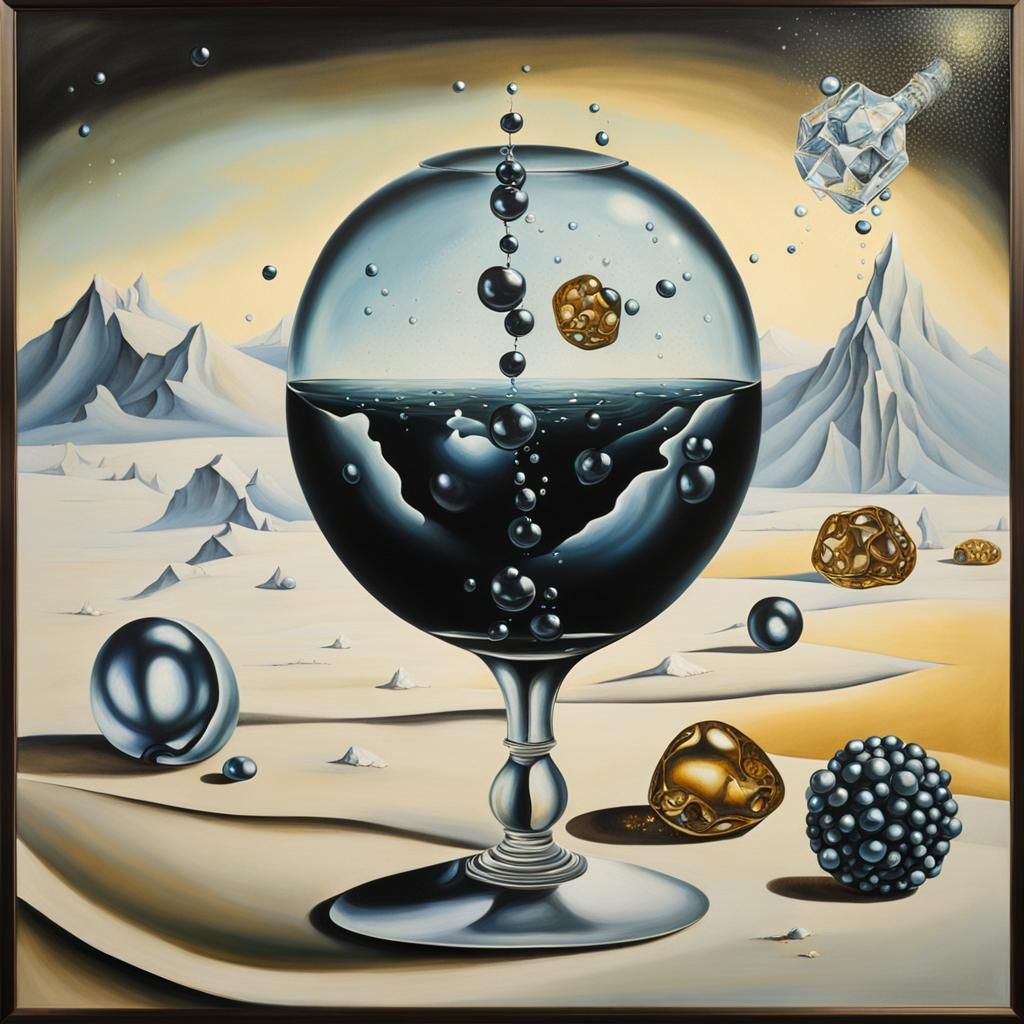 Surreal Cracked Pearls and Diamonds Painting