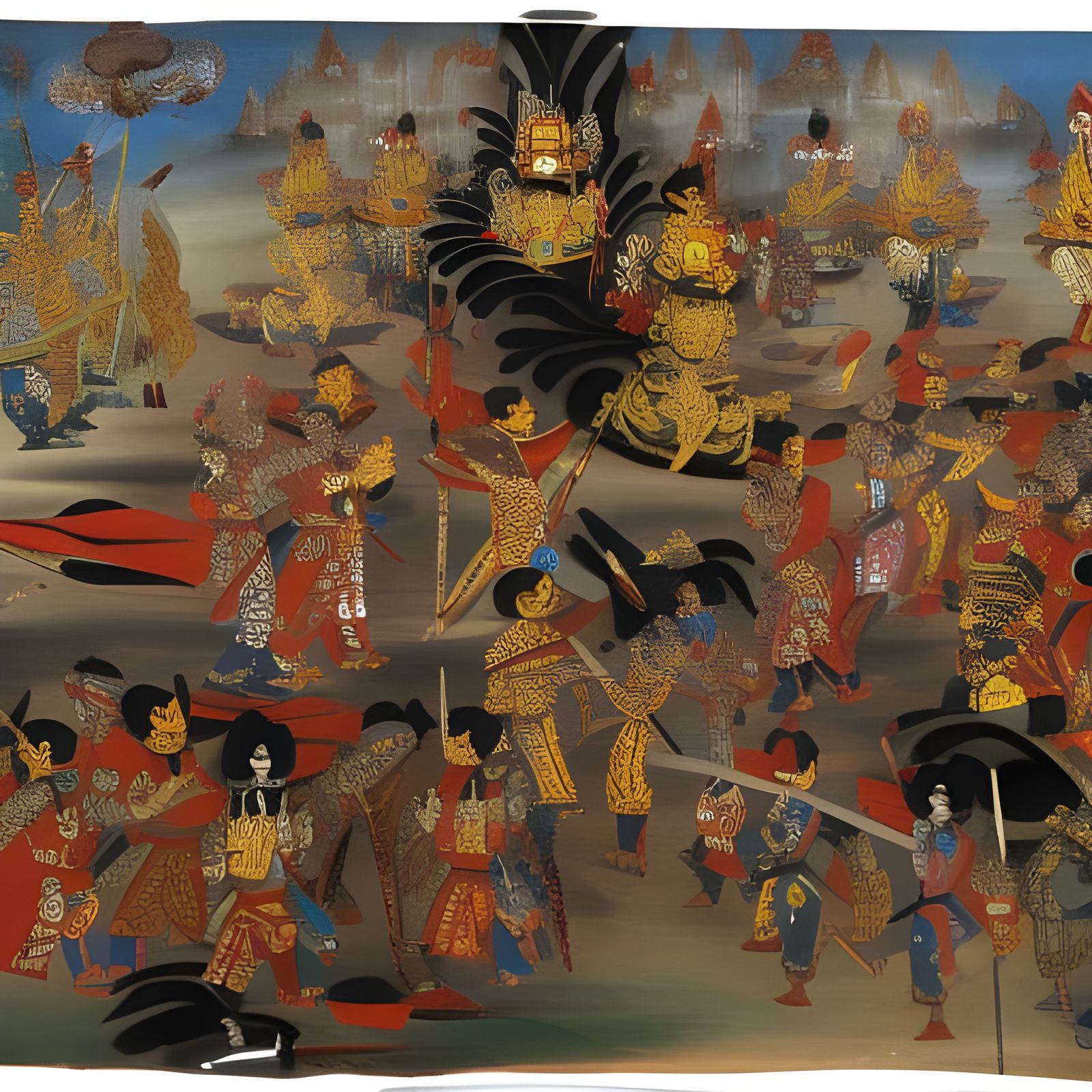 Wayang Glass Painting of the Trunjaya Rebellion (ca. 1700)