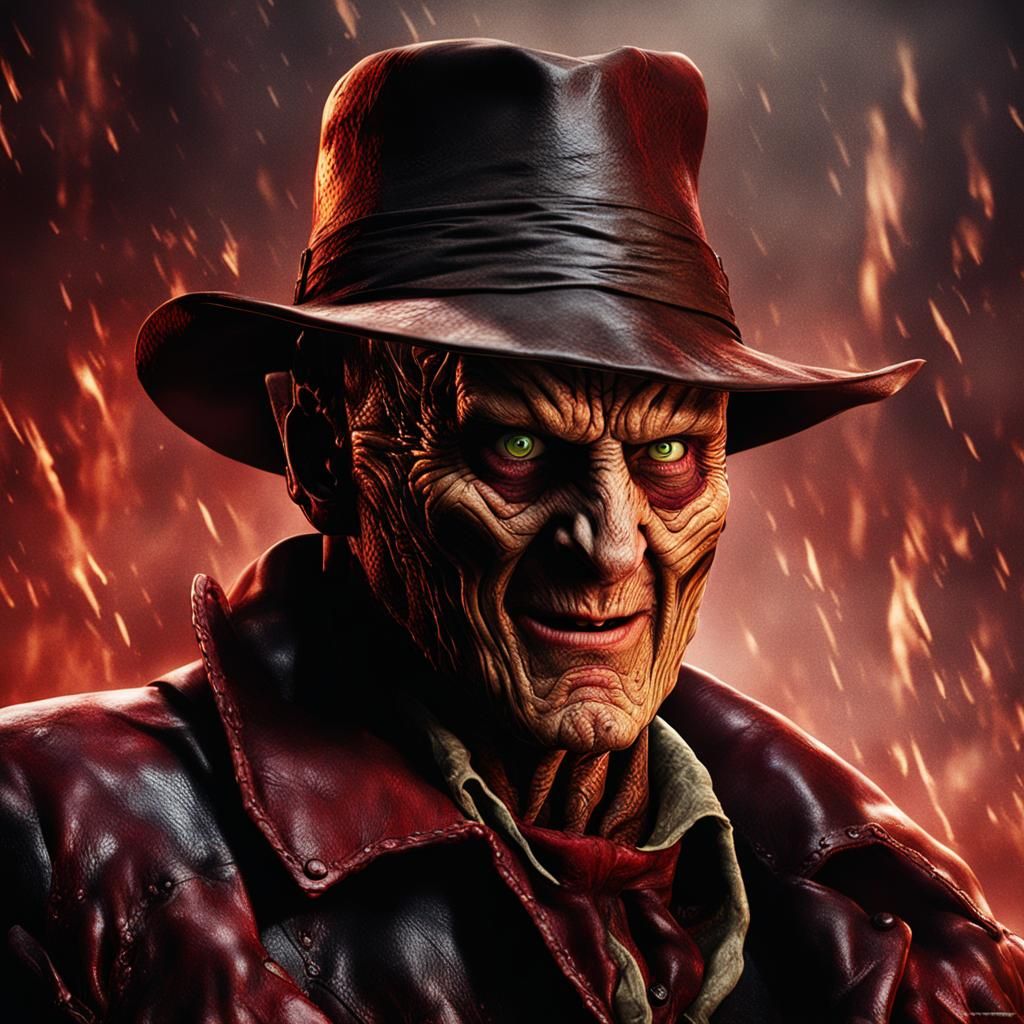 Freddy Krueger Promotional Headshot: Matte Painting Style