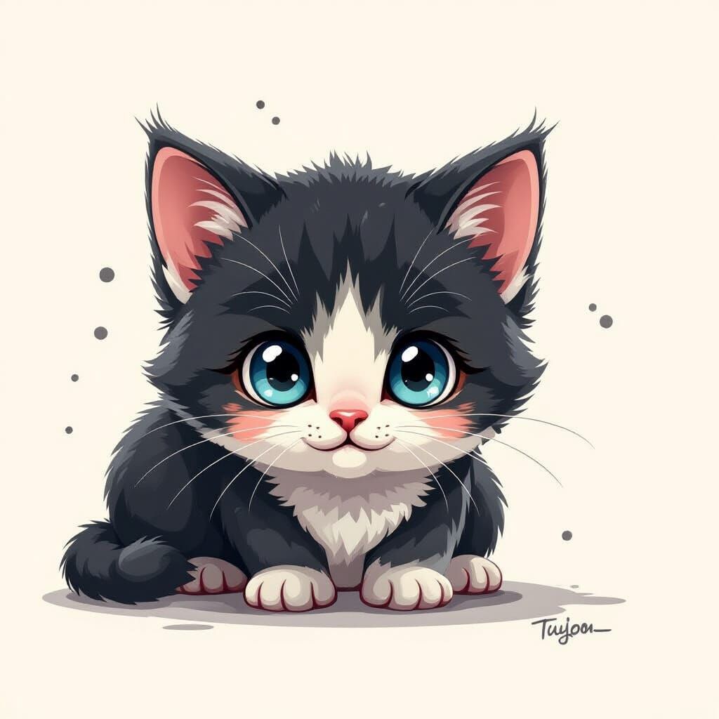 Cute and Creepy Kitty Generated by AI