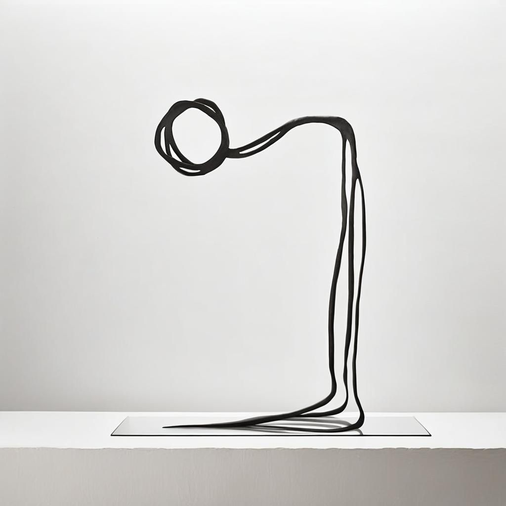 Minimalist Ink Drawing with Wrought Iron Elements