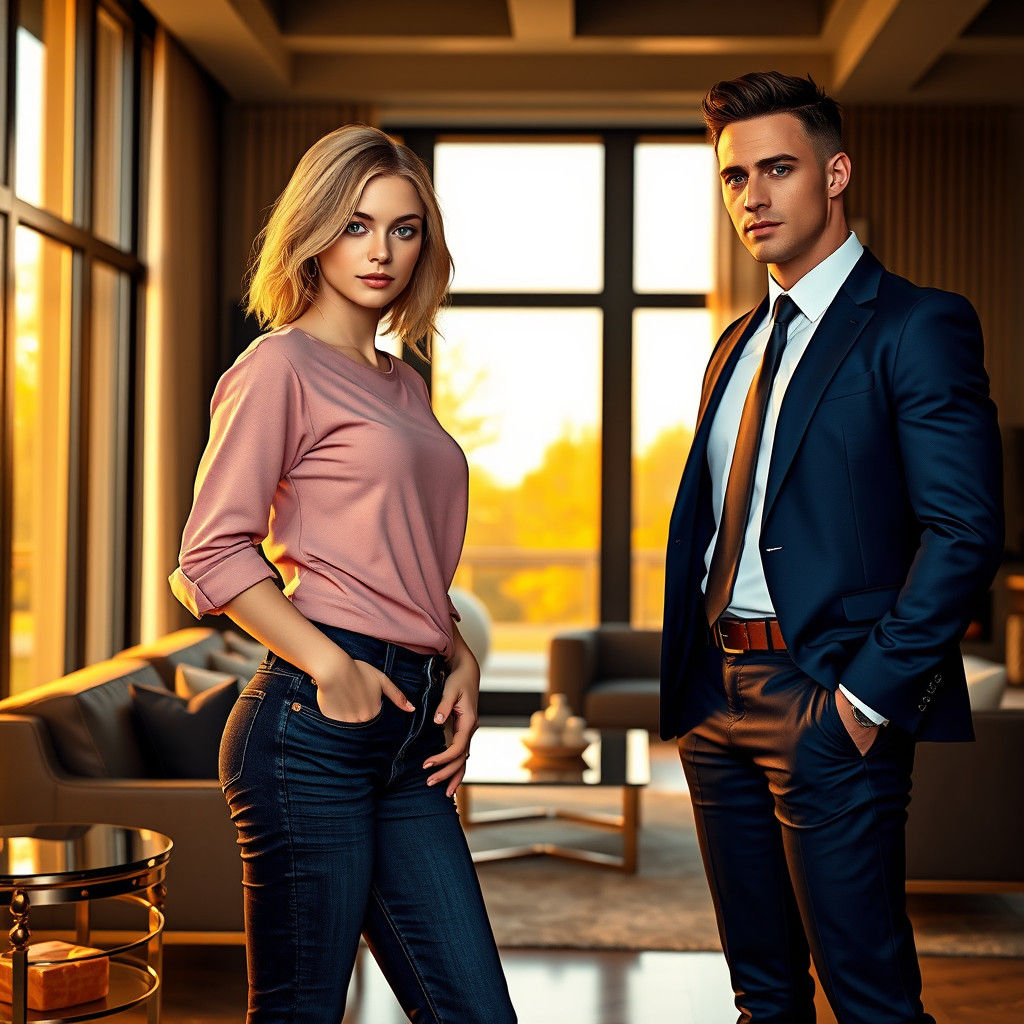 Blonde Woman and Italian Man: Digital Matte Painting