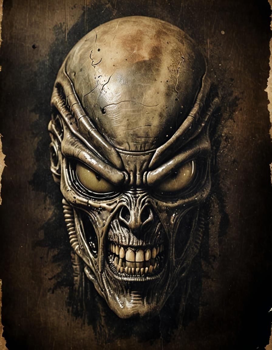 Xenomorph on a Retro Western Wanted Poster