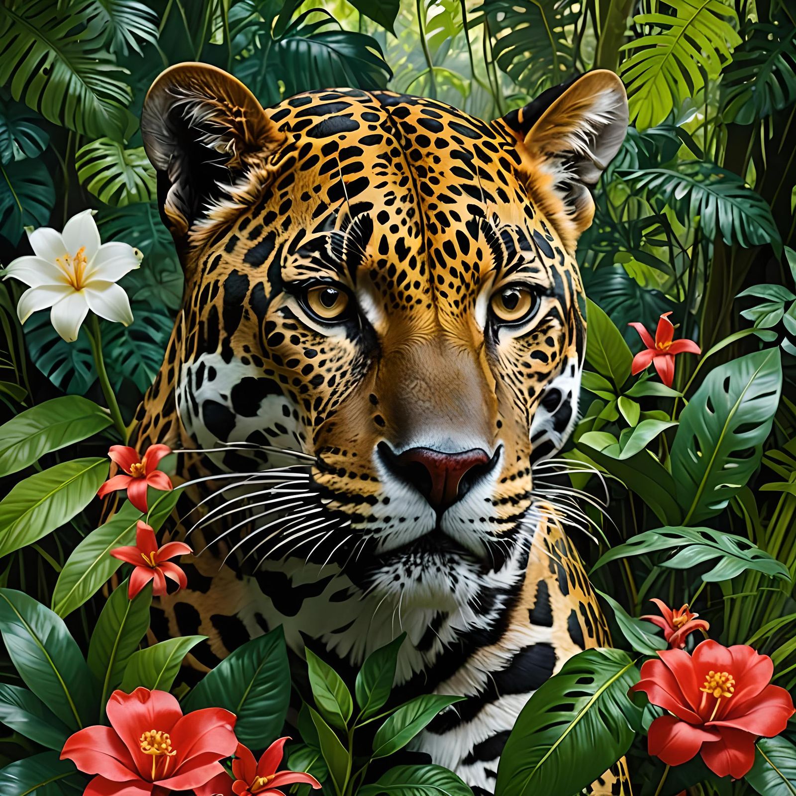 Jaguar in the Rainforest