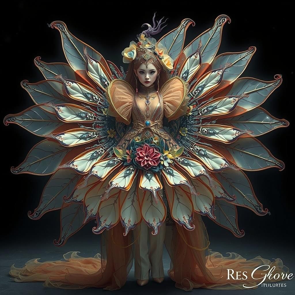 Koi Fish in Haute Couture Ensemble