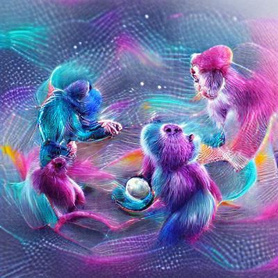Monkeys Playing in Holographic Cosmic Illustration