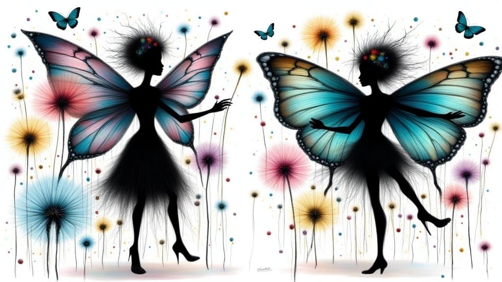 Fairies in Dark Meadow Dreamscape