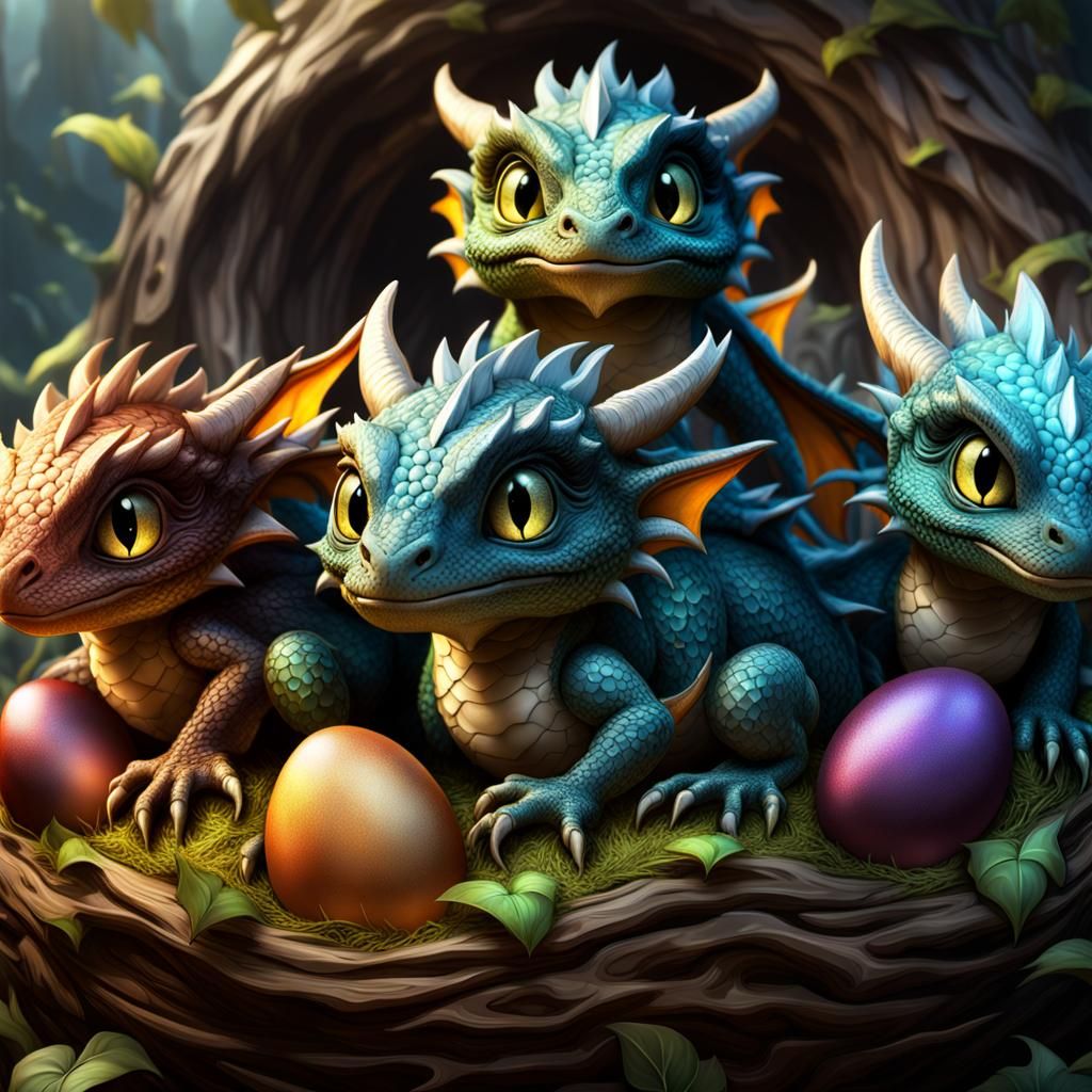 Adorable Baby Dragons Hatching: A Fantasy Fairytale