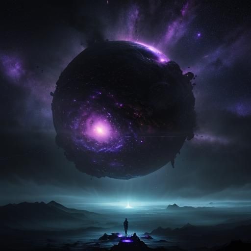 Dying Star Implosion in Dark Sci-Fi Illustration