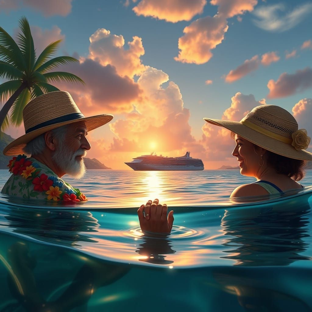Fijian Family Vacation in Vibrant, Hyperrealistic Style