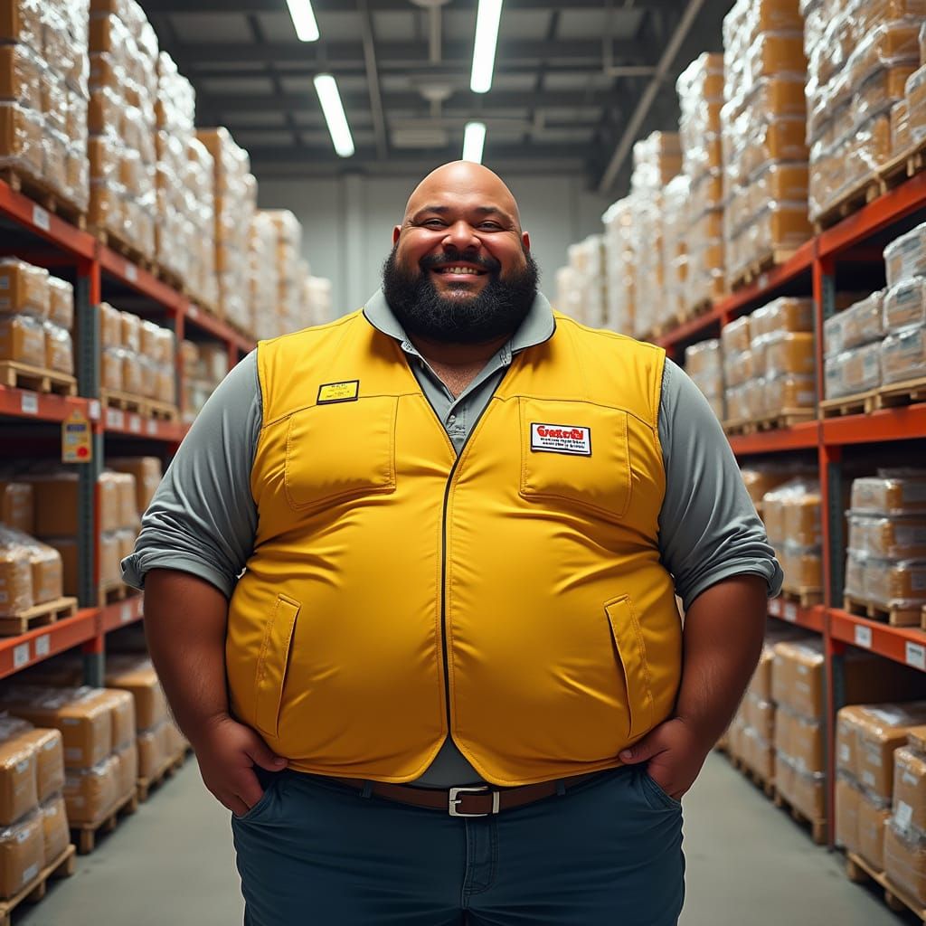 Warm Costco Gentleman in Bold Brushstrokes