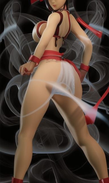 KOF Character : Mai Shiranui by Japanese illustrator Artist: Shinkiro. pencil sketch 4K AutoCAD Art of Illusion Unreal E...