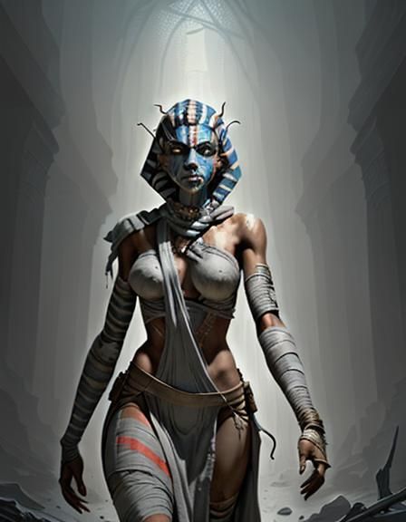 Ahsoka as Undead Mummy in Ethereal Fantasy Art