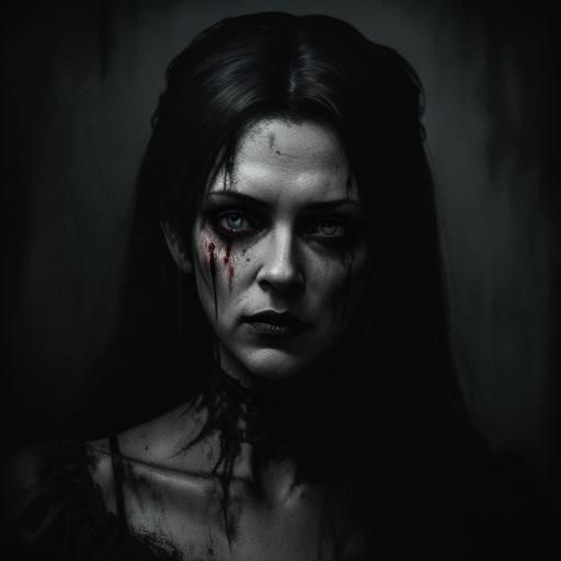 Princess Peach Horror Portrait in Gothic Style