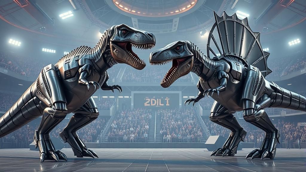 Tyrannosaurus vs. Spinosaurus at Mechasaurus UFC