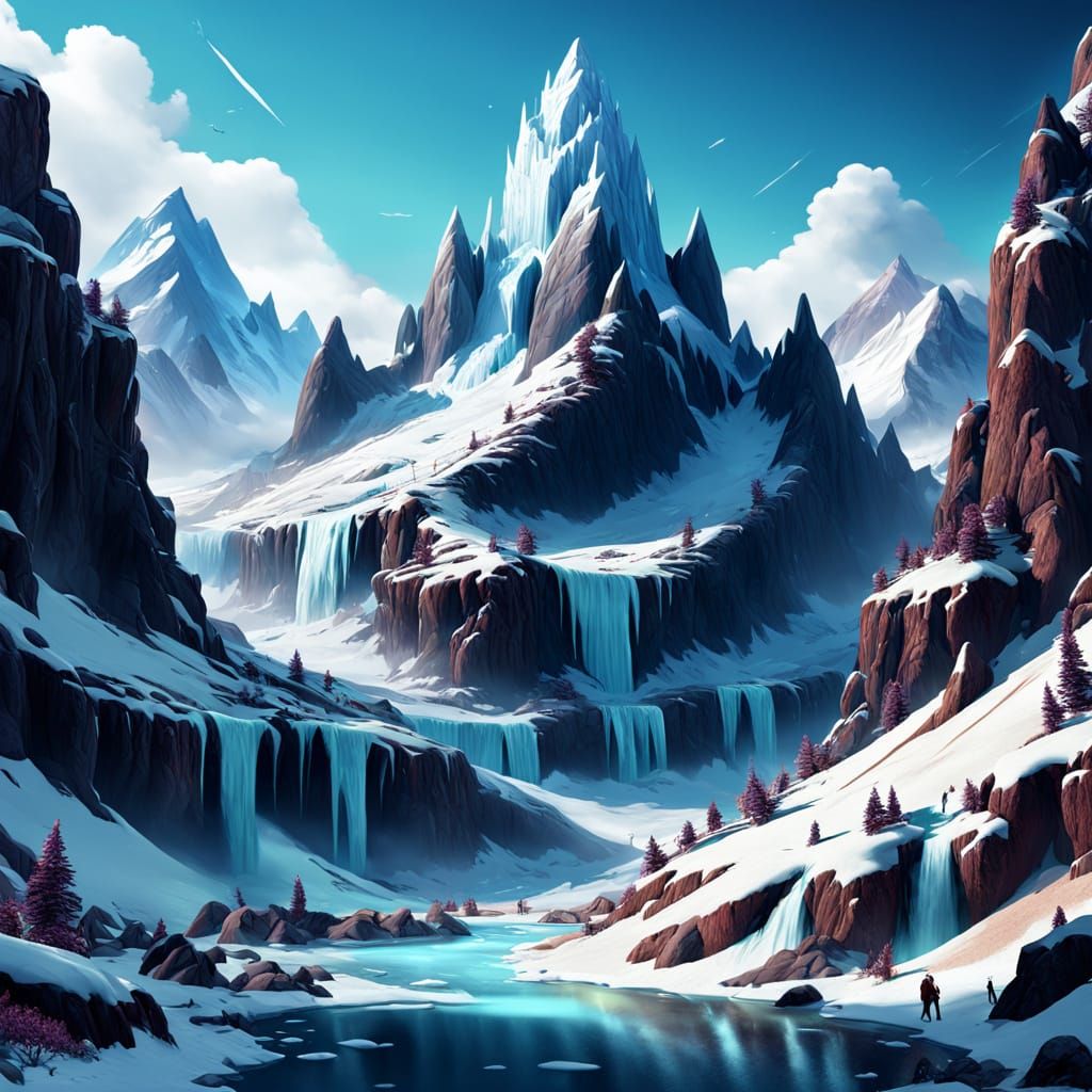 Fantastical Ice Cream Mountain Concept Art