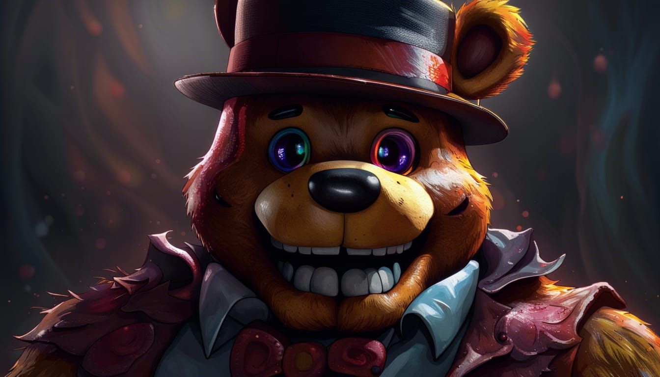 Hyperdetailed Freddy Fazbear Portrait in Volumetric Lighting