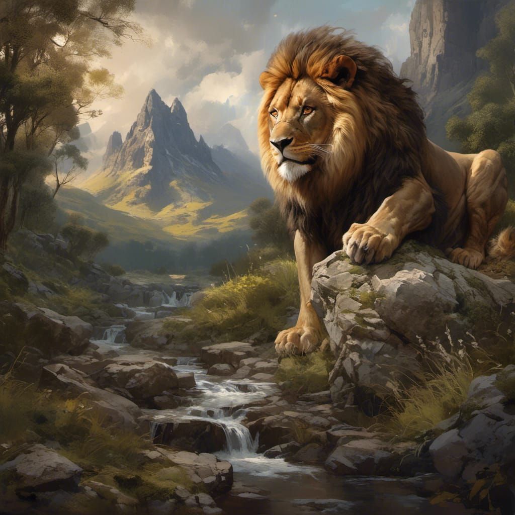 Aslan Overlooks Narnia-Inspired New England