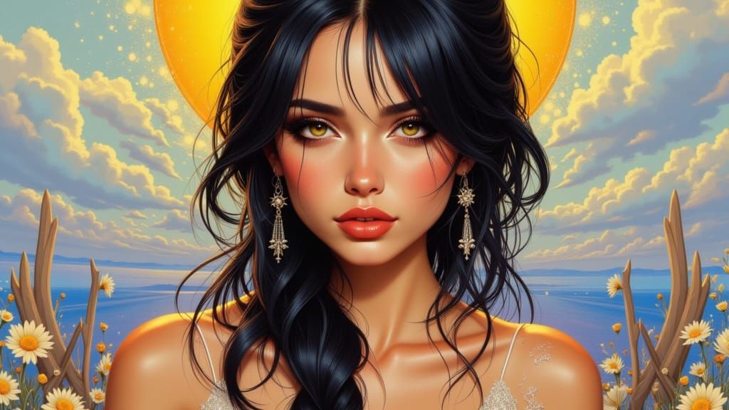 Summertime Sadness Portrait in Detailed Concept Art Style