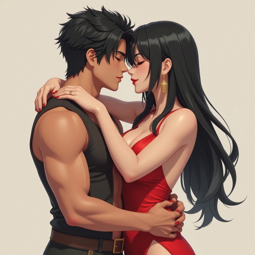 Nude Boa Hancock Sensually Embraces and Kisses Man in 3D Ani...