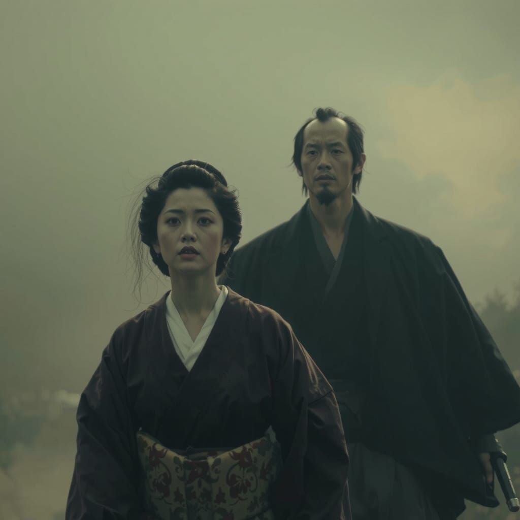 Ethereal Yokai Follows Noblewoman: Pre-Raphaelite Japan