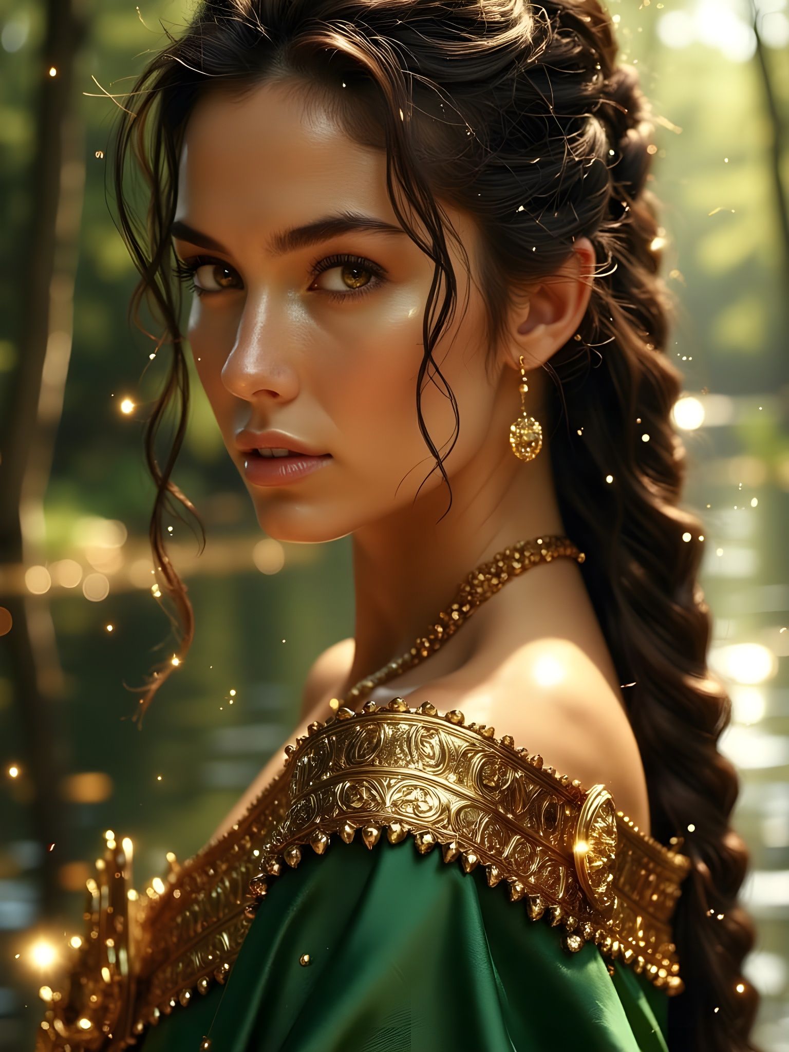 Majestic Norse Goddess in Hyper-Detailed Close-Up