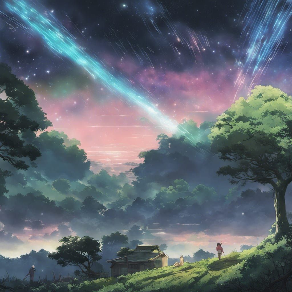 Boy Made of Stars in Anime Style