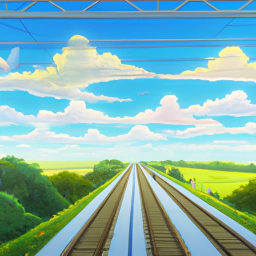 Anime Key Visual by Makoto Shinkai in Ghibli Style