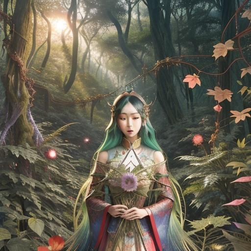 Wizard Woman in Vines: Fashion Magazine Style