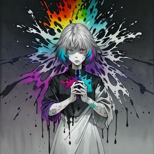 Vibrant Colors Scream Against Grey Concrete Wall