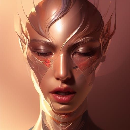 Detailed Portrait with Dynamic Lighting and Triadic Colors