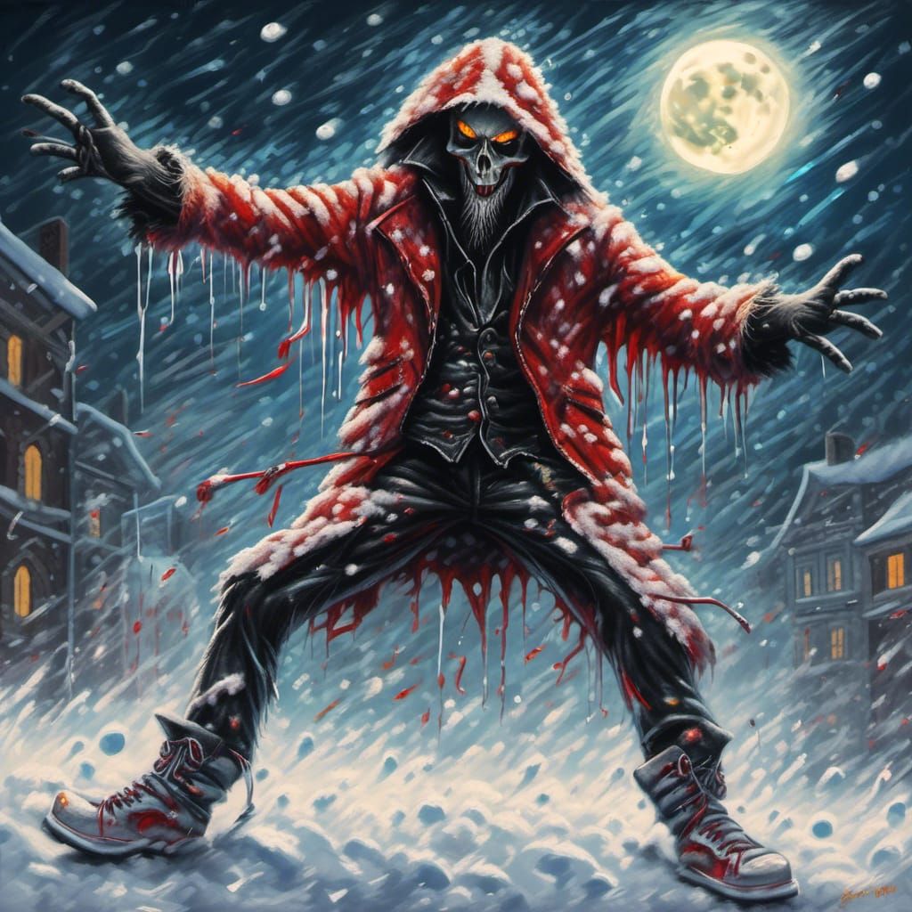 Cobra Commander Dancing in Snow: Graffiti Art