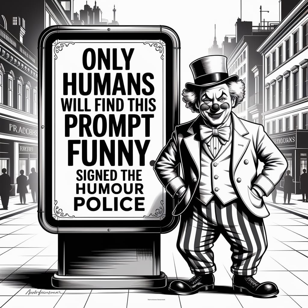 Vintage-Style Circus Hoarding with Mischievous Clown