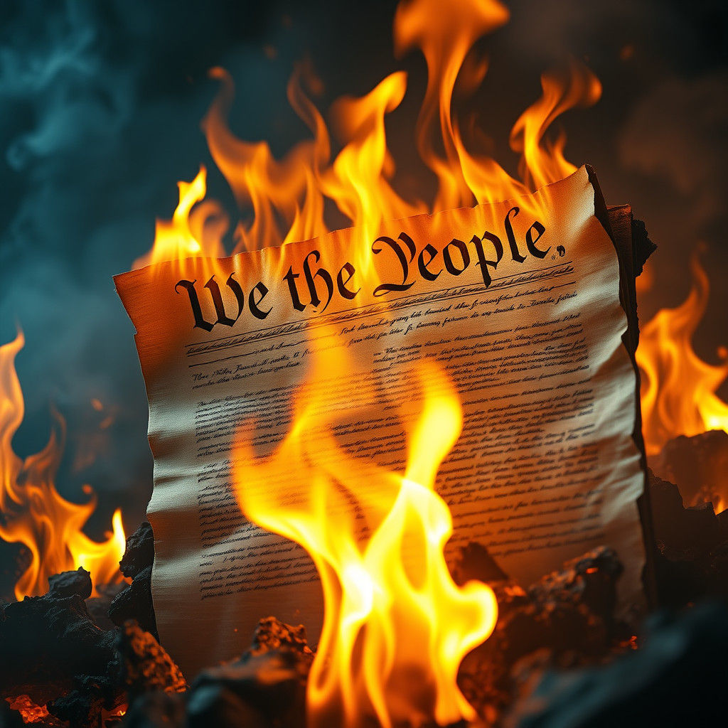Burning Constitution in Apocalyptic Fantasy Art