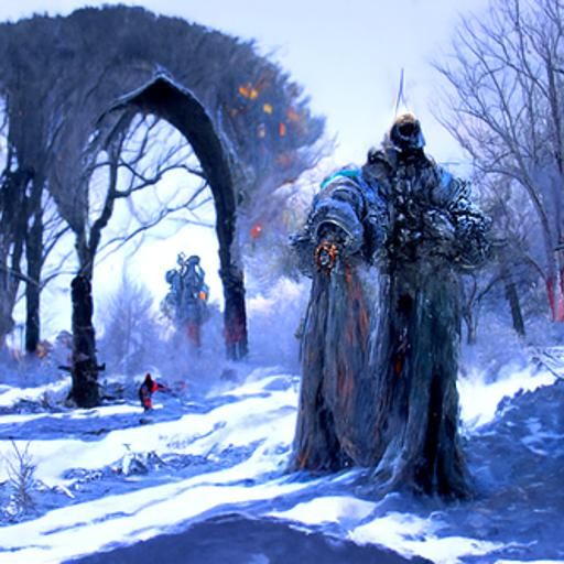 Surreal Winter Landscape in Ethereal Oil Painting Style