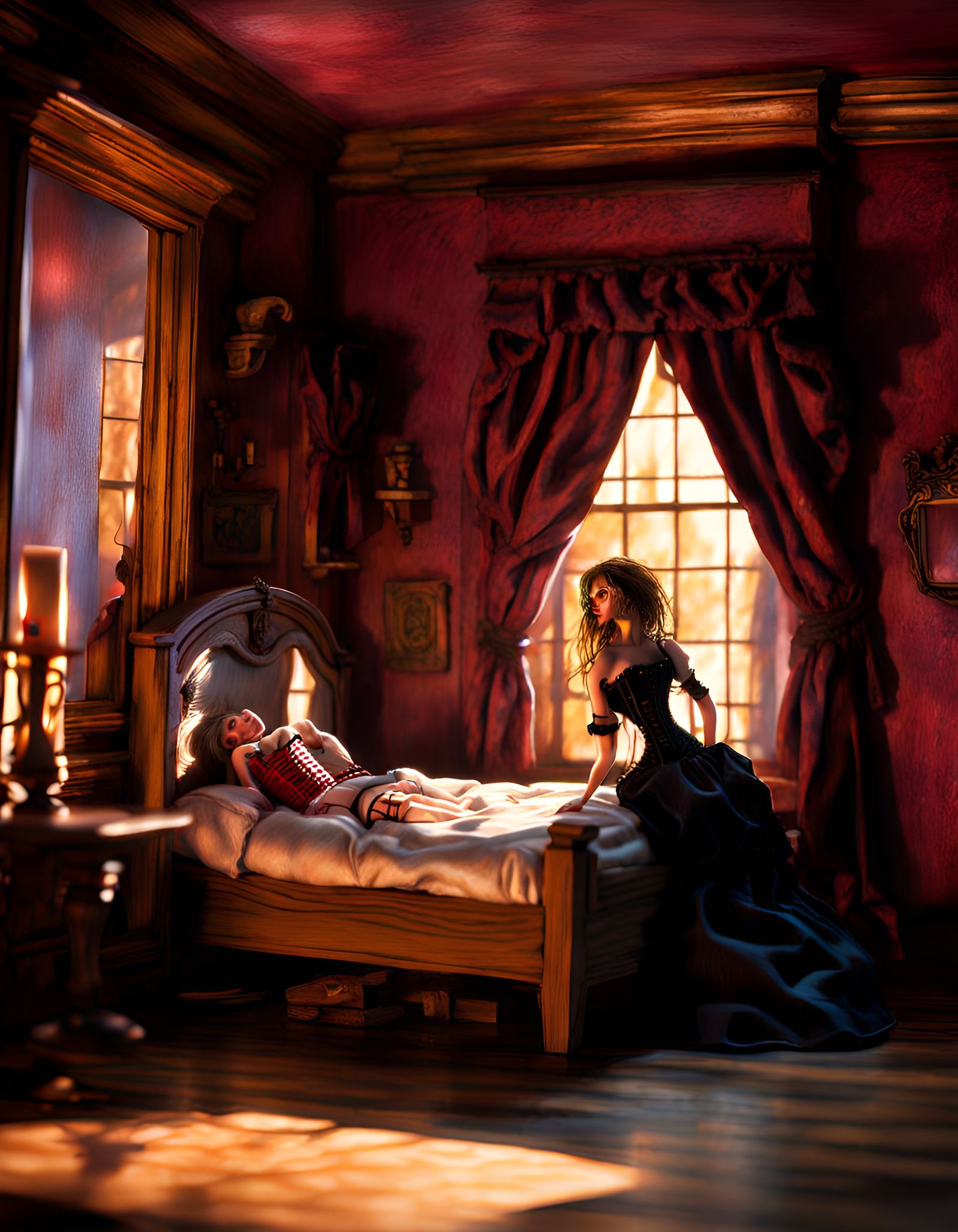 Hyperrealistic Dollhouse Bordello with Female Doll