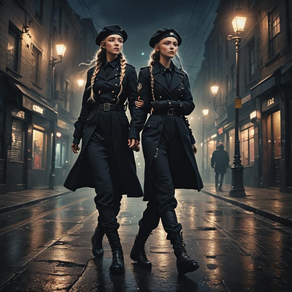 Dark Fantasy Woman on Night Patrol