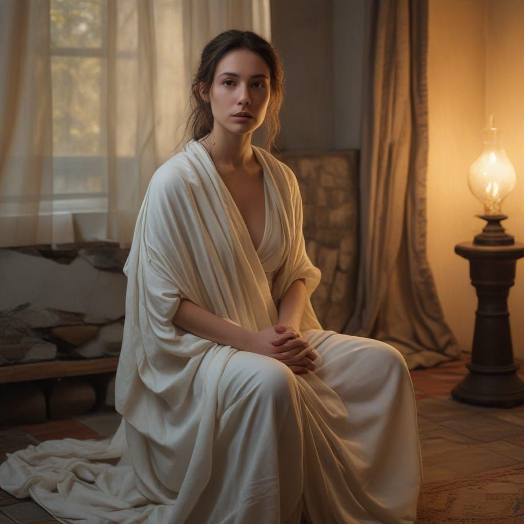 Serene Figure in Soft Golden Light