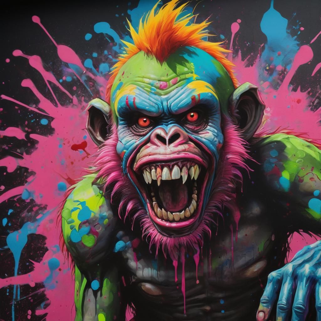 Zombie Monkey Clown Posse Graffiti Art