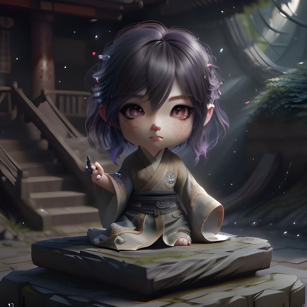 Chibi Portrait in Unreal Engine 5 with Volumetric Lighting